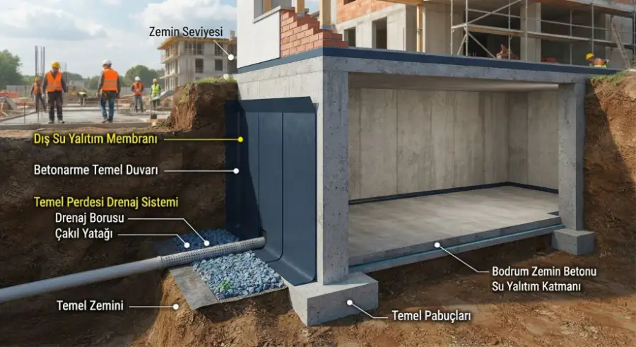 Temel ve Bodrum Kat Yalıtımı: Yapılarınızı Gizli Su Tehditlerinden Nasıl Korursunuz?