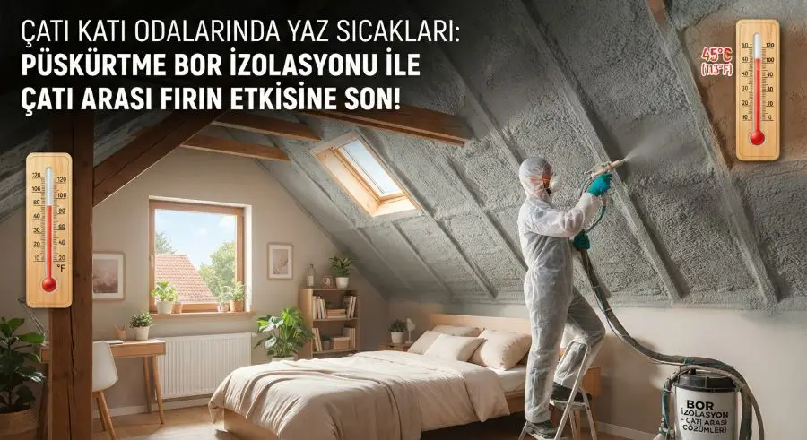 Çatı Katı Odalarında Yaz Sıcakları: Püskürtme Bor İzolasyonu ile Çatı Arası Fırın Etkisine Son