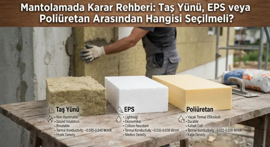 Mantolamada Karar Rehberi: Taş Yünü, EPS veya Poliüretan Arasından Hangisi Seçilmeli?]